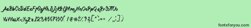 Magnolia Font – Black Fonts on Green Background