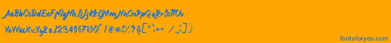 Magnolia Font – Blue Fonts on Orange Background