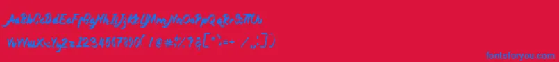 Magnolia Font – Blue Fonts on Red Background