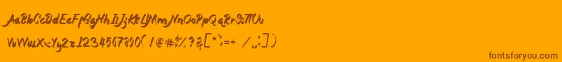 Magnolia Font – Brown Fonts on Orange Background
