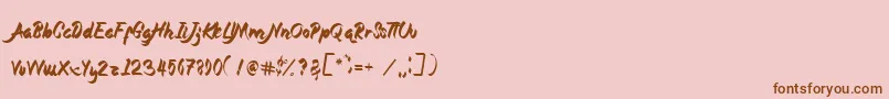 Magnolia Font – Brown Fonts on Pink Background
