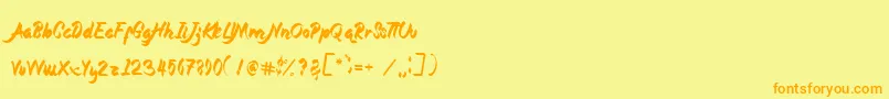 Magnolia Font – Orange Fonts on Yellow Background