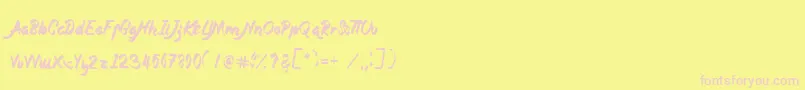 Magnolia Font – Pink Fonts on Yellow Background