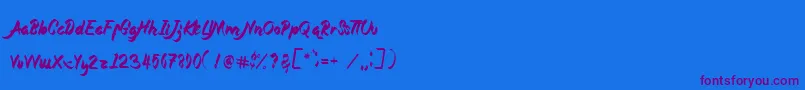 Magnolia Font – Purple Fonts on Blue Background