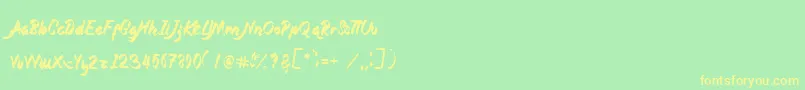 Magnolia Font – Yellow Fonts on Green Background
