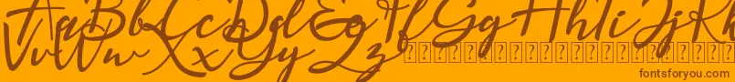 Magnolisa DEMO Font – Brown Fonts on Orange Background