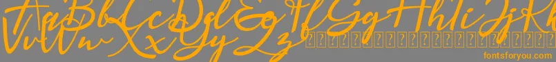 Magnolisa DEMO-Schriftart – Orangefarbene Schriften auf grauem Hintergrund