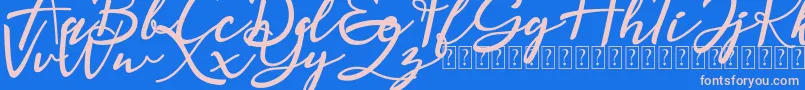 Magnolisa DEMO-Schriftart – Rosa Schriften auf blauem Hintergrund