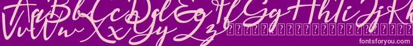 Magnolisa DEMO-Schriftart – Rosa Schriften auf violettem Hintergrund