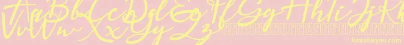Magnolisa DEMO-Schriftart – Gelbe Schriften auf rosa Hintergrund