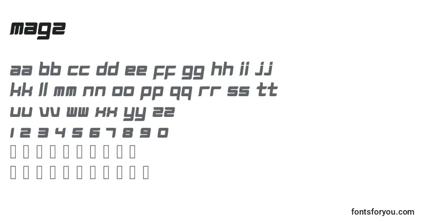 Czcionka Magz – alfabet, cyfry, specjalne znaki