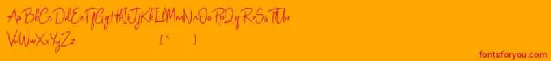 Magzwell Font – Red Fonts on Orange Background