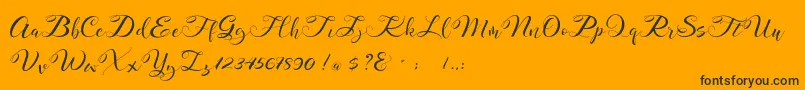 Mahdaleina DEMO-Schriftart – Schwarze Schriften auf orangefarbenem Hintergrund