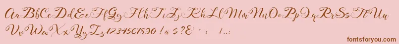 Mahdaleina DEMO Font – Brown Fonts on Pink Background