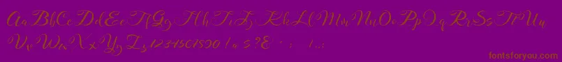 Mahdaleina DEMO-Schriftart – Braune Schriften auf violettem Hintergrund