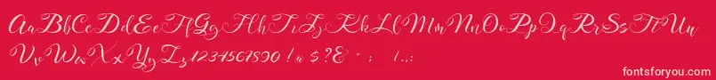 Mahdaleina DEMO-Schriftart – Rosa Schriften auf rotem Hintergrund