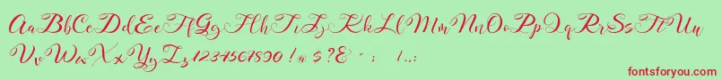 Mahdaleina DEMO Font – Red Fonts on Green Background