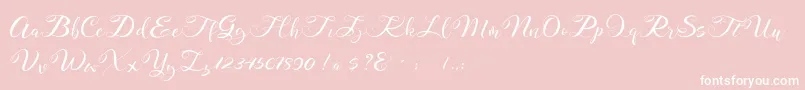 Mahdaleina DEMO-Schriftart – Weiße Schriften auf rosa Hintergrund