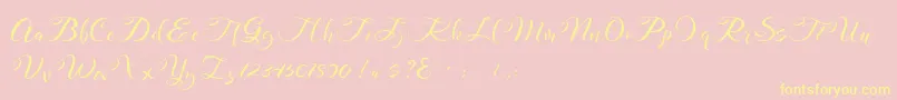 Mahdaleina DEMO Font – Yellow Fonts on Pink Background