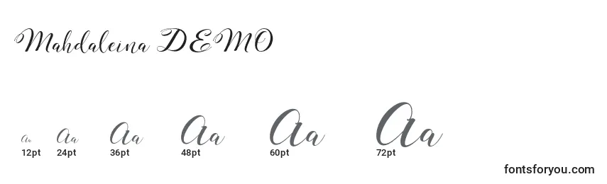 Mahdaleina DEMO Font Sizes