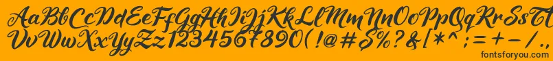 Maheera Font – Black Fonts on Orange Background