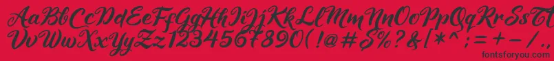 Maheera Font – Black Fonts on Red Background