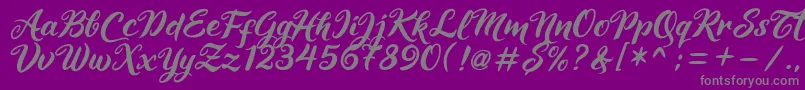 Maheera Font – Gray Fonts on Purple Background