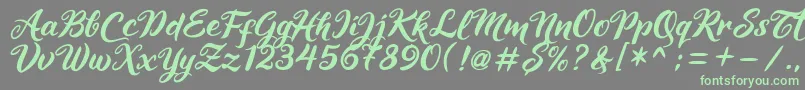 Maheera Font – Green Fonts on Gray Background