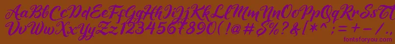 Maheera Font – Purple Fonts on Brown Background