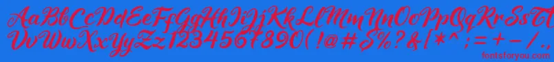 Шрифт Maheera – красные шрифты на синем фоне