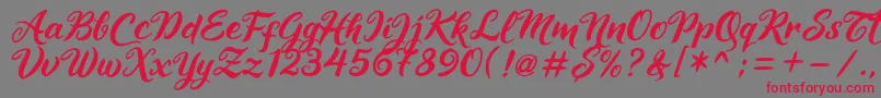 Maheera Font – Red Fonts on Gray Background