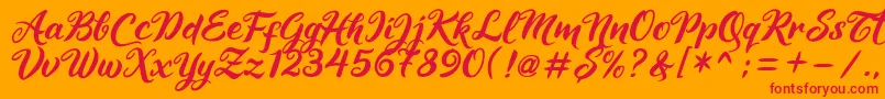 Maheera Font – Red Fonts on Orange Background
