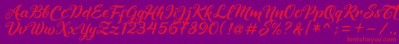 Maheera Font – Red Fonts on Purple Background