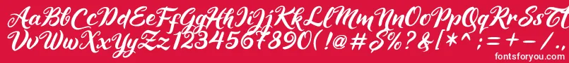 Maheera Font – White Fonts on Red Background
