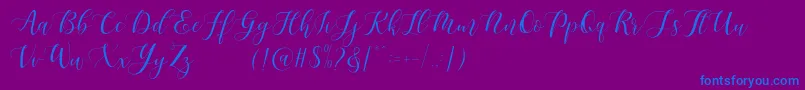 fuente Maheisa Script Free – Fuentes Azules Sobre Fondo Morado