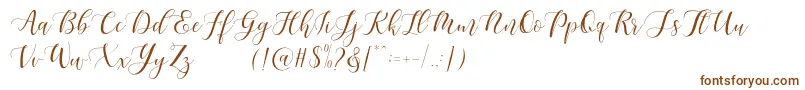 Maheisa Script Free-fontti – ruskeat fontit valkoisella taustalla