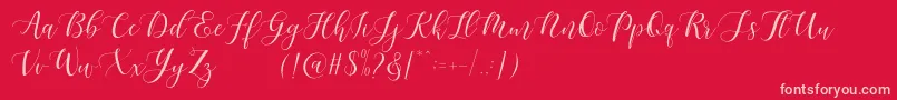 fuente Maheisa Script Free – Fuentes Rosadas Sobre Fondo Rojo