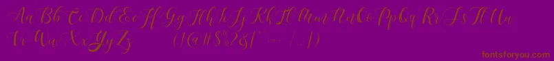 fuente Maheisa Script Free – Fuentes Marrones Sobre Fondo Morado