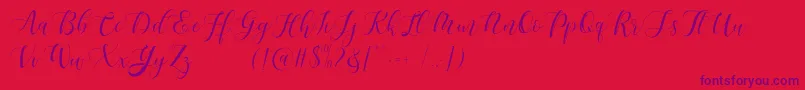 Maheisa Script Free Font – Purple Fonts on Red Background