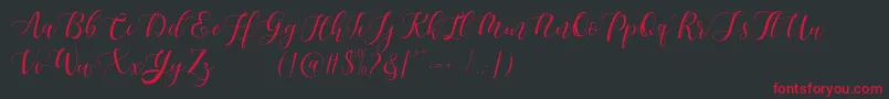 Maheisa Script Free Font – Red Fonts on Black Background