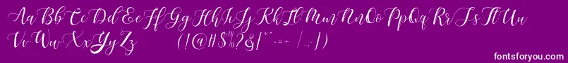 More about Maheisa Script Free Font Maheisa Script Free Font – White Fonts on Purple Background