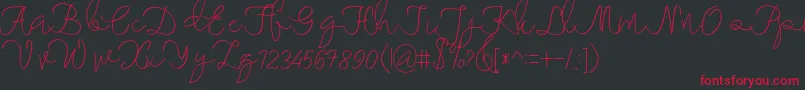 maheishia Font – Red Fonts on Black Background