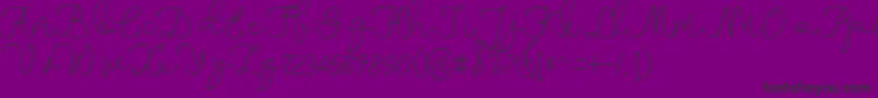 maheishia-Schriftart – Schwarze Schriften auf violettem Hintergrund