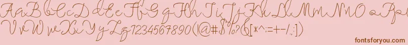 maheishia Font – Brown Fonts on Pink Background