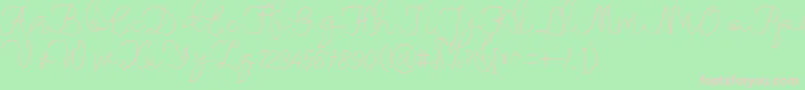 maheishia Font – Pink Fonts on Green Background