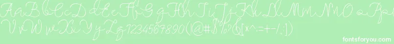 maheishia Font – White Fonts on Green Background