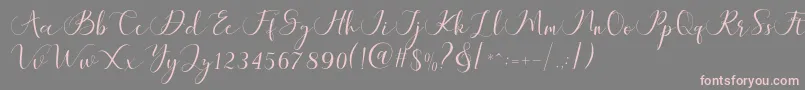 Maheria Script-Schriftart – Rosa Schriften auf grauem Hintergrund