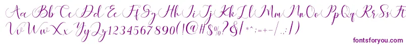 Więcej informacji o czcionce Maheria Script Czcionka Maheria Script – fioletowe czcionki