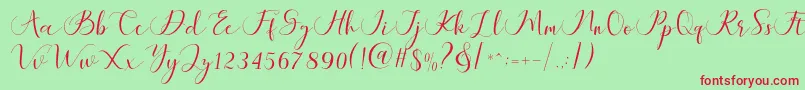 Шрифт Maheria Script – красные шрифты на зелёном фоне