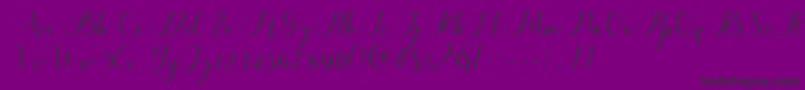 Maheria Script-Schriftart – Schwarze Schriften auf violettem Hintergrund